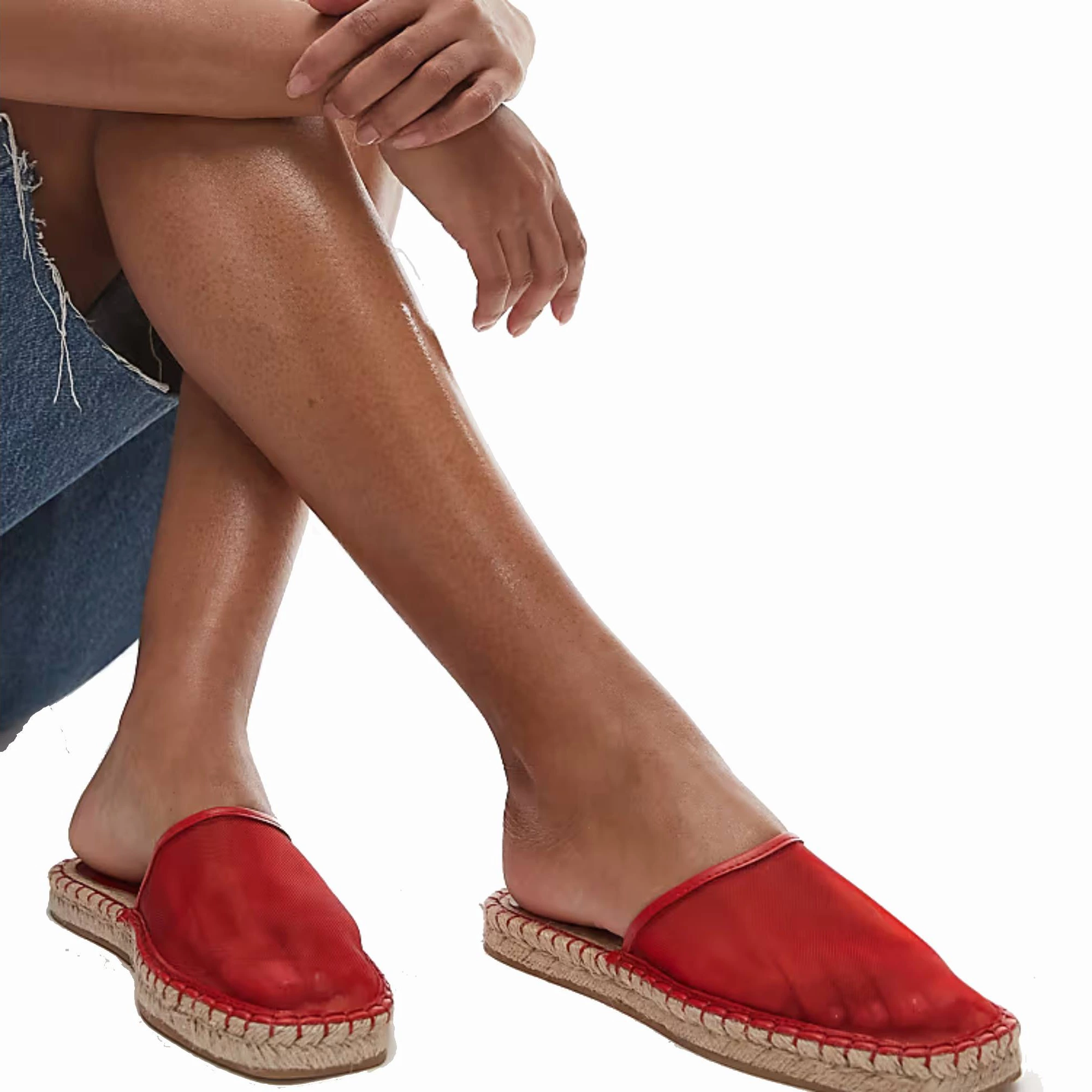 Mules rojas estilo alpargatas Harry de Topshop

