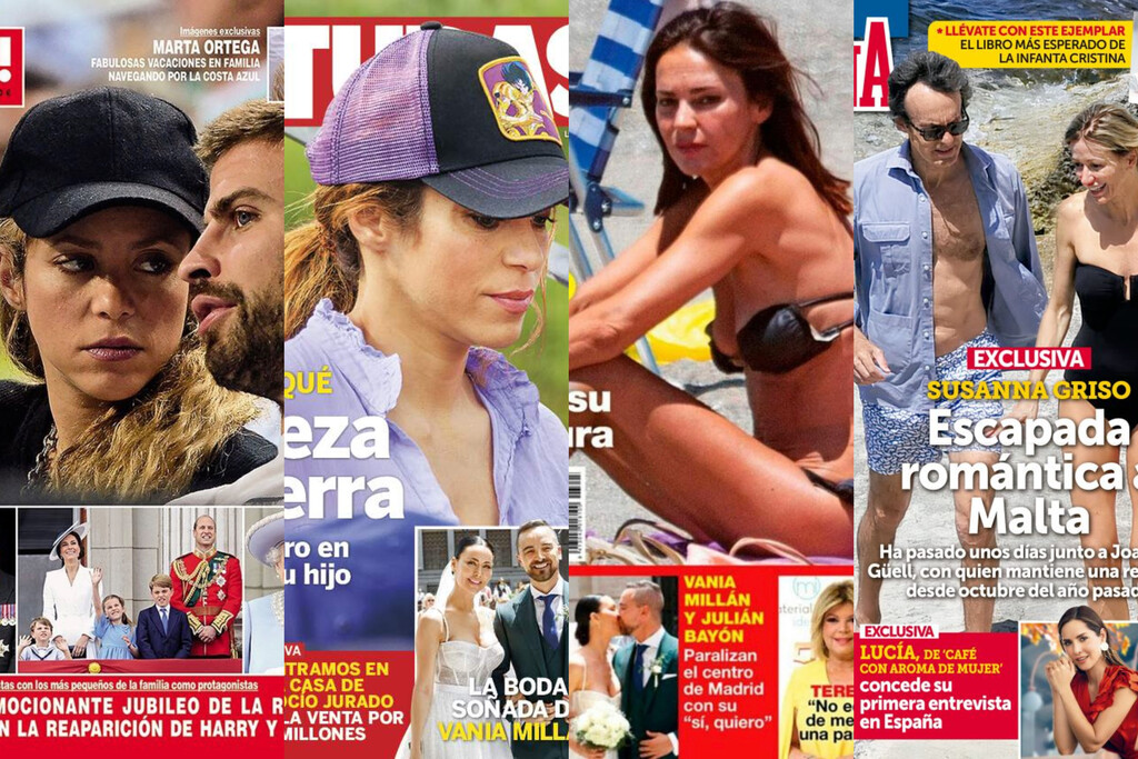 El brutal encontronazo entre Piqué y Shakira, las fotos de Olga Moreno en bikini y el viaje romántico de Susanna Griso: estas son las portadas del miércoles 8 de junio