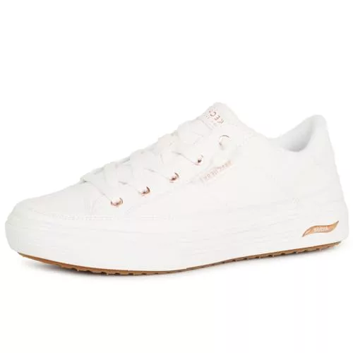 Skechers Arch Fit Arcade-on My Way, Zapatillas Mujer, White Duraleather, 36 EU