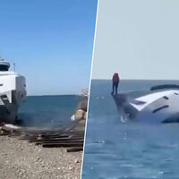 La botadura más corta de la historia: un yate de lujo de un millón de dólares se fue a pique a solo 200 metros del muelle 