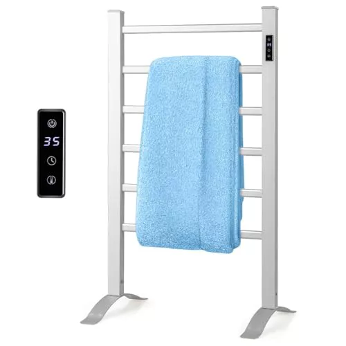 FANTASK Calentador de Toallas con Pantalla LED, de pie y montado en la Pared
