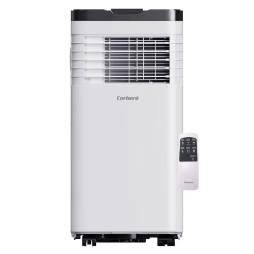 Corberó - Aire Acondicionado Portátil 4 en 1 con Mando | CPC09HC | 9000BTU-2600 frigorías | Cobertura12-18 m² | 16-31ºC | Frío/Calor | Ventilador | Deshumidificación | Temporizador