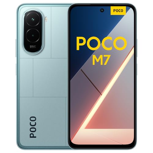 XIAOMI POCO M7 - Smartphone de 8+256GB, Cámara Dual de 50MP con AI, Pantalla inmersiva de 6,9” FHD+, Snapdragon 685, Carga rápida de 33W y Reversible de 18W, Cargador no Incluido, Azul (Versión ES)