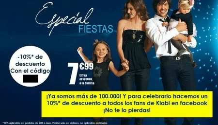 Kiabi regala un 10% de descuento para sus fans en facebook