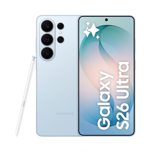 Samsung Galaxy S26 Ultra, 256GB, Smartphone con Galaxy AI, cámara 200 MP, 12GB RAM, Batería 5000mAh, Garantía del Fabricante 3 Años+1 Año Extra, Color Azul Cielo (Versión Española)