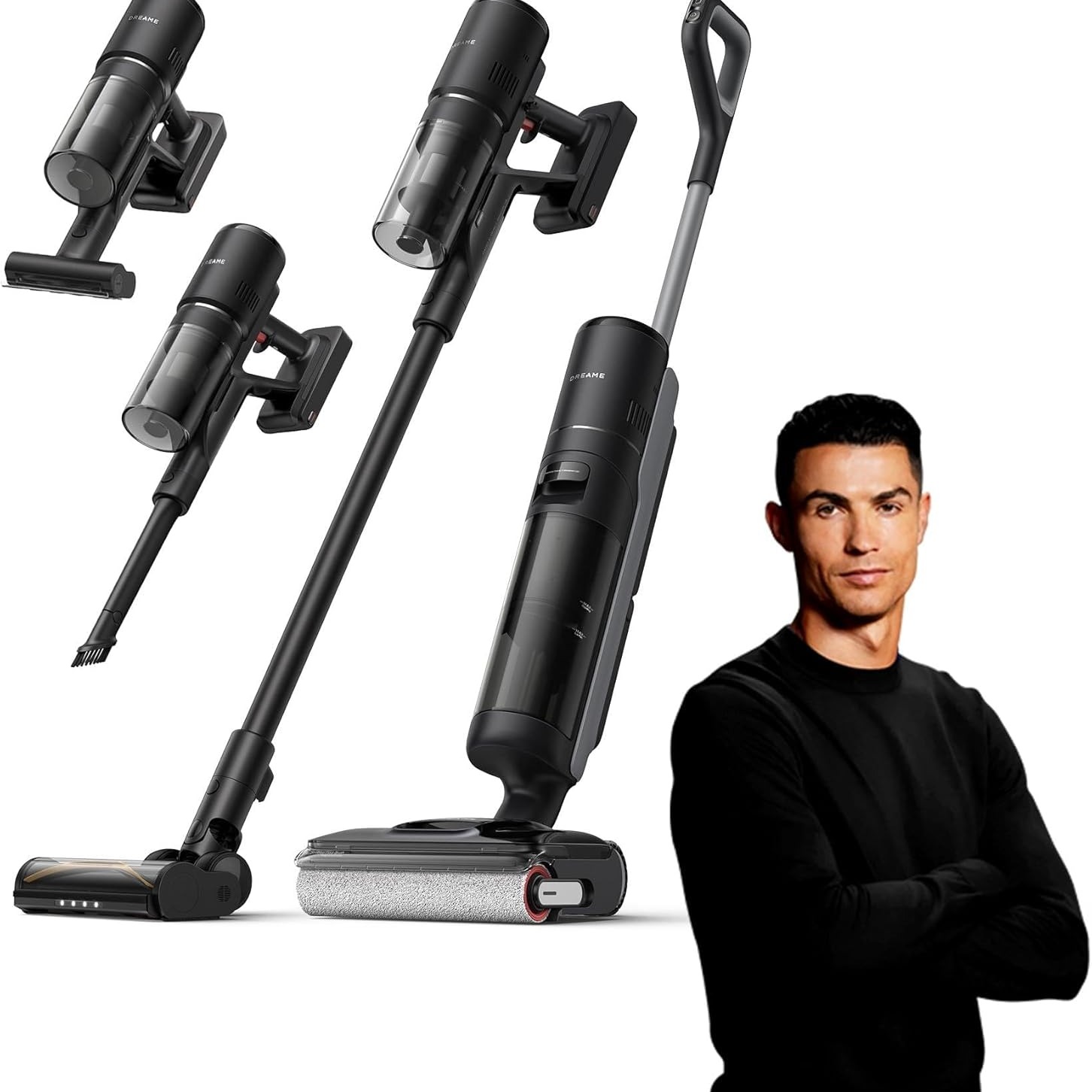 Dreame H12 Dual FlexReach Aspirador Vertical Sem Fio Seco e Úmido 6 em 1, sucção 23kPa, 100% 0 emaranhado, lavagem a quente a 90°C, secagem a 90 °C em 5 min, reclinável, manutenção autônoma, 220V-240V
