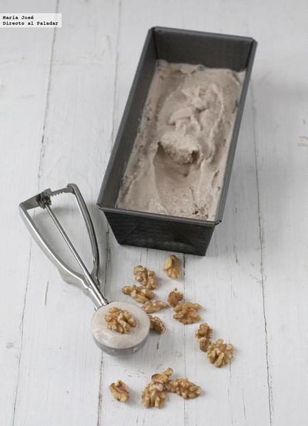 Receta de helado de plátano con nueces