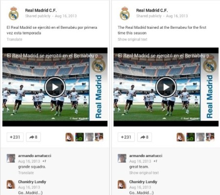 Google estrena la traducción de las publicaciones en Google+