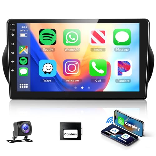 Podofo Radio Carplay para Citroën Nemo/Peugeot Bipper/Fiat Fiorino Qubo (2008-2017), Pantalla táctil de 10,1" 2+64GB Carplay inalámbrico, Android Auto, Bluetooth GPS WiFi FM RDS y cámara Trasera.