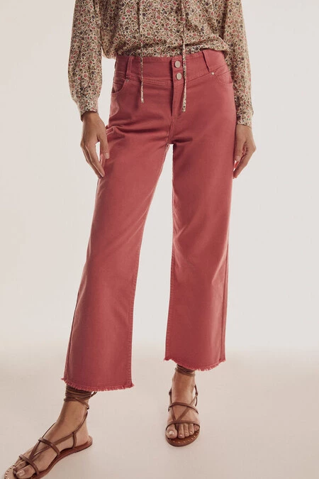 Pantalón vaquero straight fit cropped