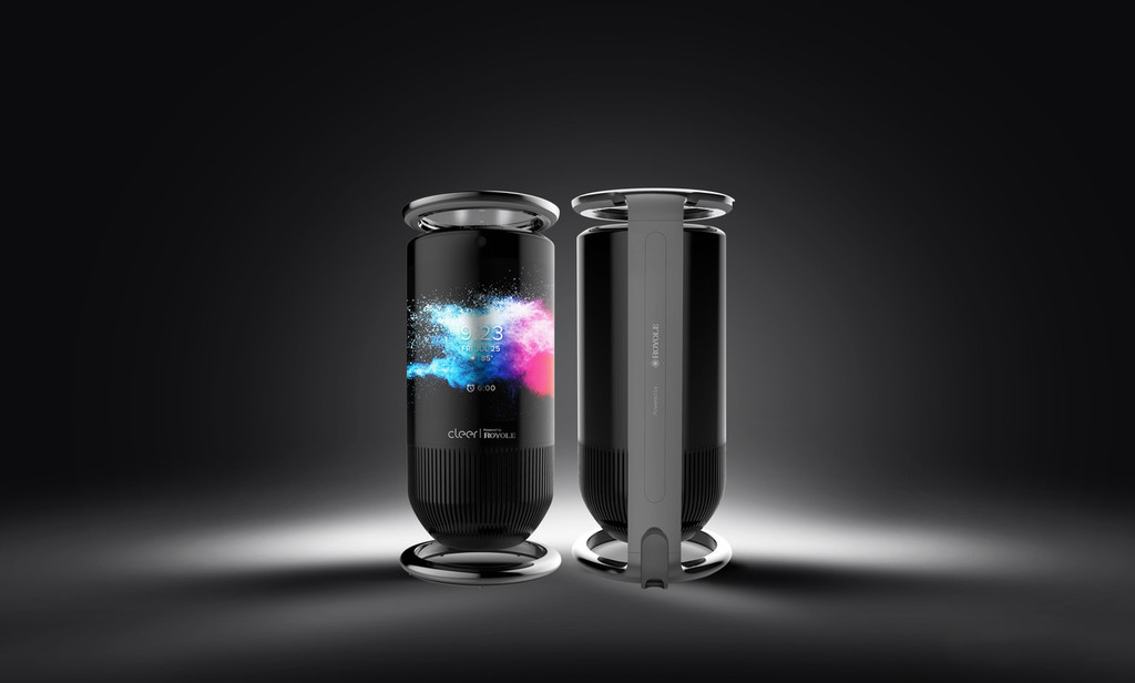 Este altavoz está rodeado por una pantalla flexible y curva para dar un toque distinto a tus sesiones musicales