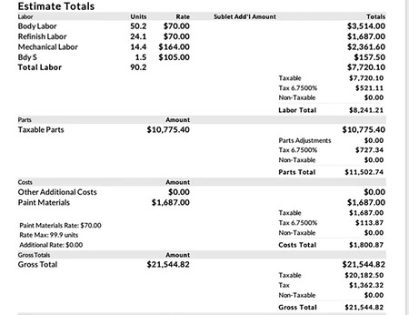 presupuesto de 21000 dólares arreglarlo para arreglar un Polestar 2 con un rasguño
