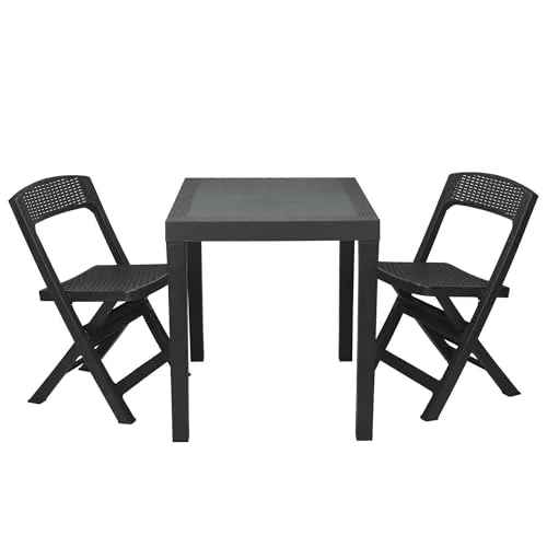 Well Home Set de jardín 'Poker' de Mesa + 2 sillas 