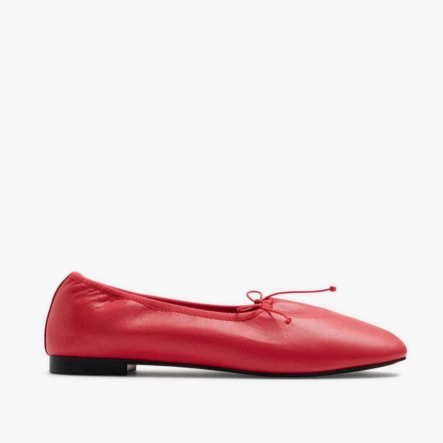 Bailarinas planas de mujer 100% piel en liso - Parfois - Rojo

