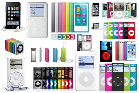 iPod の多くは、人生の最初の 10 年間に導入されました。種類が多く、さまざまなフォームファクタで登場することに加えて、色の爆発を表していました。
