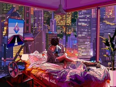 Si buscas el wallpaper perfecto echa un vistazo a las ilustraciones cyberpunk de Mad Dog Jones