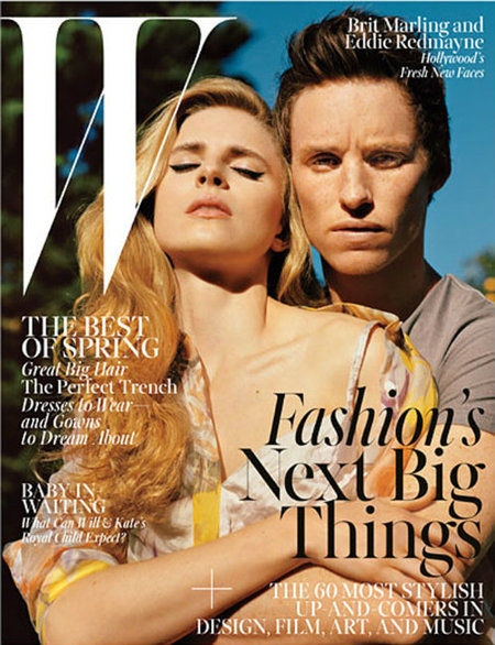 Portada rara: Eddie Redmayne, mirada intensa. Brit Marling,dolor de tripa