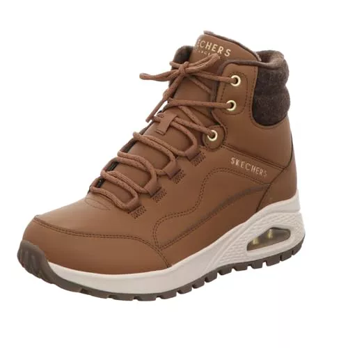 Skechers Uno Rugged Natures Bliss - Botines para mujer, Lana Duraleather de trigo, 36 EU