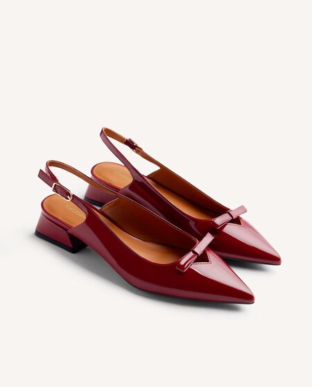 Zapatos Vestir Preppy Bonitos Tacon Sensato Burdeos Elegantes