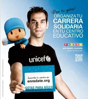 Pocoyó y José Manuel Calderón se unen con UNICEF en el proyecto Gotas para Níger