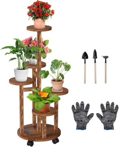 Wuciray Estanteria para Plantas Madera 5 