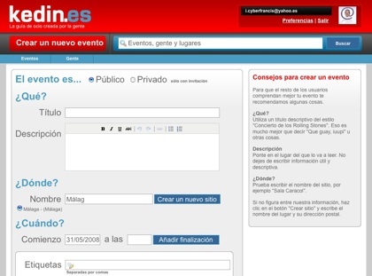 Kedin, guía de ocio colaborativa española