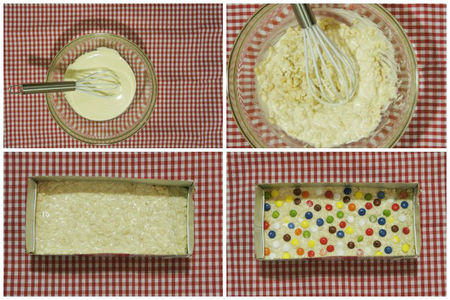 Turrón de chocolate blanco y Lacasitos