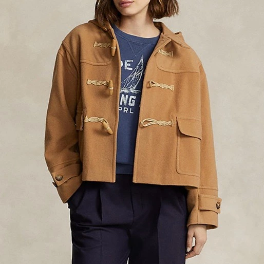 Polo Ralph Lauren Abrigo de mujer de paño con capucha y bolsillos