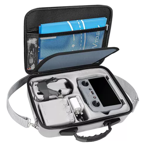 FPVtosky Mini 4 Pro Bolsa, Funda para DJI Mini 4 Pro y Accesorios Estuche de Almacenamiento Rígido EVA Compatible con Drone Mini 4 Pro RC 2 Accesorios -Gris