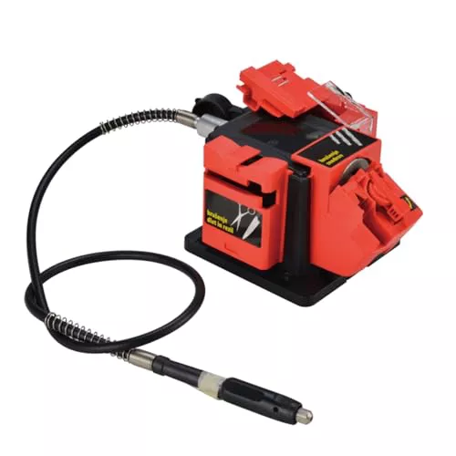 Afilador Universal Multifunción 65W : Cuchillos, Tijeras, Brocas, Cinceles - Amoladora Eléctrica - Eje Flexible incluido para grabados, pulidos + Caja 6 Herramientas