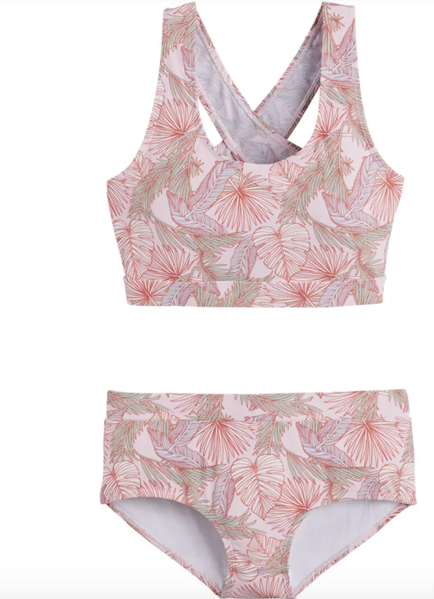 Bikini de tirantes cruzados en la espalda, con copas desmontables y slip, braguita