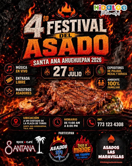 Escápate al Festival del Asado 2026 en Santa Ana Ahuehuepan y disfruta de un cabrito asado, jabalí y otras opciones ahumadas