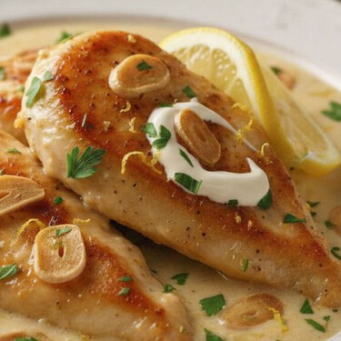 Pollo cremoso al ajo y limón listo en 30 minutos: receta fácil, aromática y perfecta para lucirte