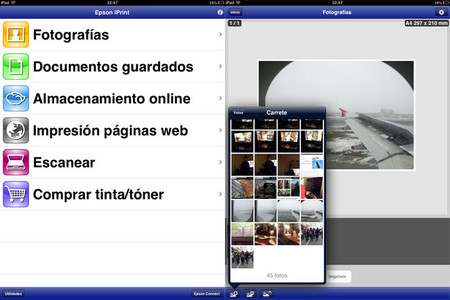 Pantallazo de la aplicación iPrint
