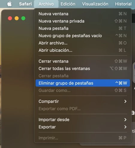 Safariグループタブの削除