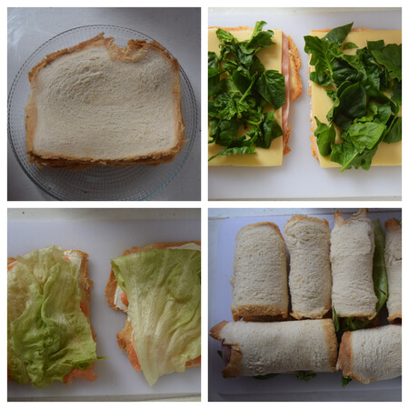 Rollitos de pan de molde