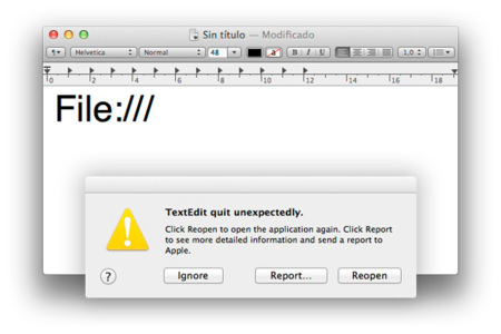"Pequeños bug", grandes molestias. No escribas ‘File:///’ en ninguna app de OS X