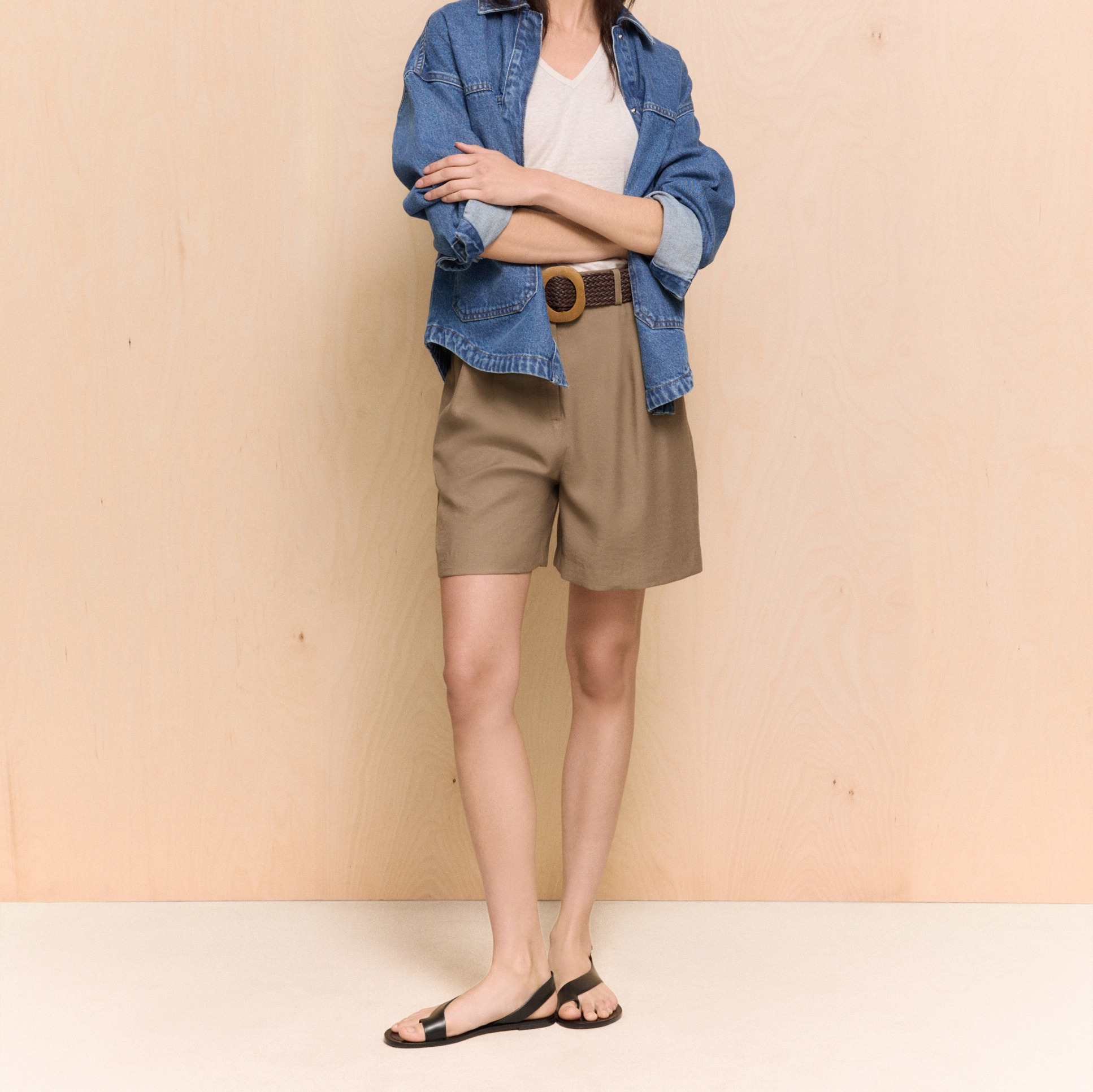 Easy Wear
Bermuda pinzas cinturón de mujer 120 Crudo