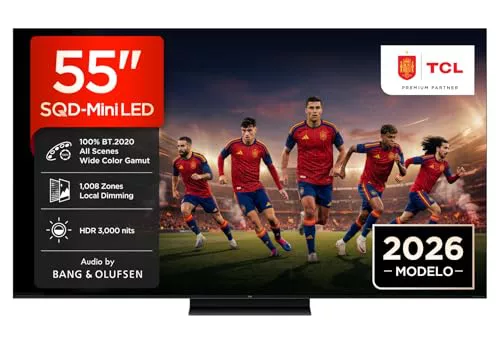TCL 55C8L 55 Pulgadas SQD-Mini LED 4K HDR10+ Smart TV, 3.000 Nits