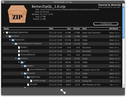 Plugin para QL de Better Zip