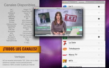 TV España TDT, aplicación para OS X que permite ver la televisión por internet