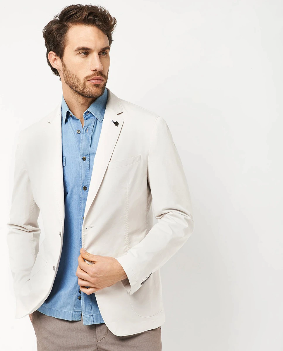 Men's sand-dyed cotton blazer