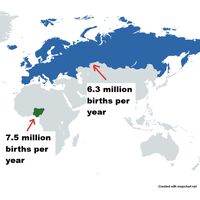 La brutal crisis demográfica de Europa se puede explicar en un solo mapa con un país de protagonista: Nigeria
