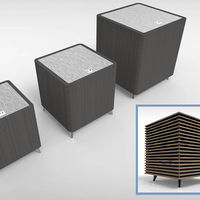 Estos subwoofers recubiertos de tejido están pensados para decorar en el salón 