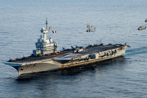 French Aircraft Carrier Charles De Gaulle R91 Underway In The Ionian Sea On 17 March 2022 220317 N Dh793 1322 Cropped