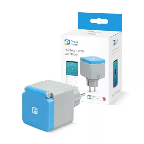 Garza - Enchufe Exterior WiFi, IP44 Resistente al Agua