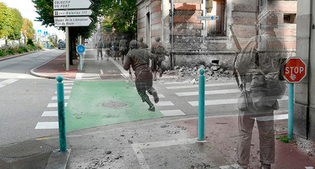 "Ghosts of History", la mezcla de fotografías de la Segunda Guerra Mundial con su presente