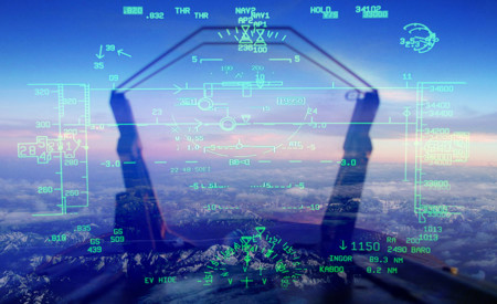HUD en avión de combate