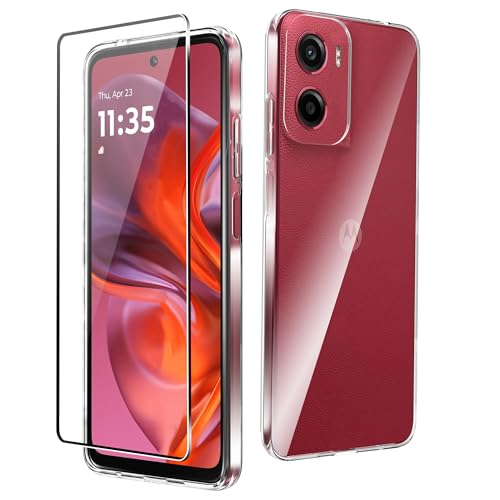 CAUHENYEE Funda para Motorola Moto E15/G05 Carcasa, con 1 Protector de Pantalla de Vidrio Templado