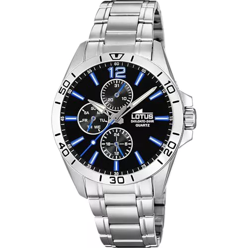 LOTUS Reloj Hombre Analógico de Acero Inoxidable 316l Plateado